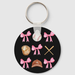 Coquette Bow Honkbal Mama Honkbal Moeders Da Sleutelhanger