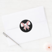 Coquette Bow Honkbal Mama Moederdag Vrouwen Kinder Ronde Sticker (Envelop)