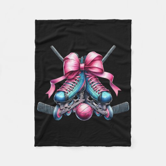 Coquette Bow Inline Hockey Player Girl Mom Mother' Fleece Deken (Voorkant)