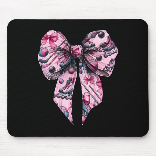 Coquette Bow Inline Hockey Player Girl Mom Mother' Muismat (Voorkant)