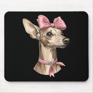 Coquette Bow Italiaanse Greyhound Hond Mama Roze L Muismat
