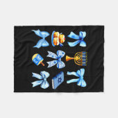 Coquette Bow Jewish Holiday Chanukah Hanukkah Meno Fleece Deken (Voorkant (Horizontaal))