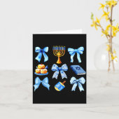 Coquette Bow Jewish Holiday Chanukah Hanukkah Meno Kaart (Gele Bloem)