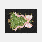 Coquette Bow Kerstboom Kerstvakantie Girly Out Fleece Deken (Voorkant (Horizontaal))