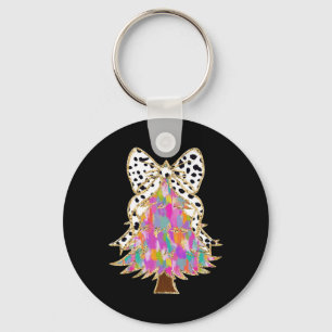 Coquette Bow Kerstboom Meisjes Winter Kerstmis Vro Sleutelhanger