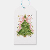 Coquette Bow Kerstboom Vakantie Girly Outfit W Cadeaulabel (Voorkant)