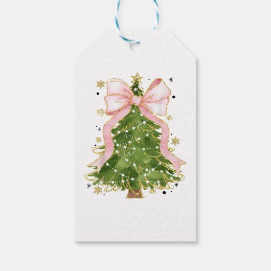 Coquette Bow Kerstboom Vakantie Girly Outfit W Cadeaulabel (Achterkant)