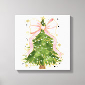 Coquette Bow Kerstboom Vakantie Girly Outfit W Canvas Afdruk (Voorkant)