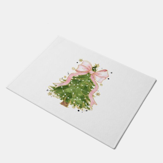 Coquette Bow Kerstboom Vakantie Girly Outfit W Deurmat (Schuin)