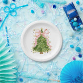 Coquette Bow Kerstboom Vakantie Girly Outfit W Papieren Bordje (Feest)