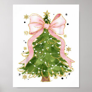 Coquette Bow Kerstboom Vakantie Girly Outfit W Poster