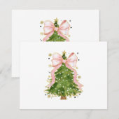 Coquette Bow Kerstboom Vakantie Girly Outfit W RSVP Kaartje (Voorkant / Achterkant)