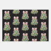 Coquette Bow Kerstboom Vakantie Girly Schattige Inpakpapier Vel (Voorkant)