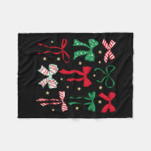 Coquette Bow Kerstmis Kerstvakantie Girly Outfit W Fleece Deken (Voorkant (Horizontaal))