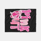 Coquette Bow Lace Football Roze Uit Borstkanker Fleece Deken (Voorkant (Horizontaal))