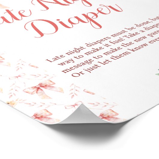 Coquette Bow Late Night Luier Poster (Hoek)