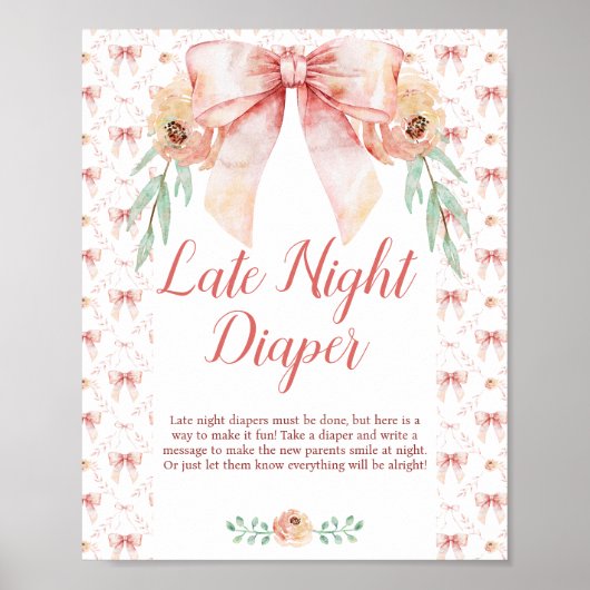 Coquette Bow Late Night Luier Poster (Voorkant)