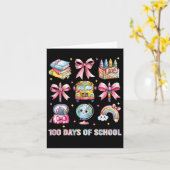 Coquette Bow Leerkracht 100 dagen School 8 Kaart (Gele Bloem)