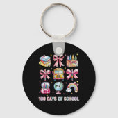 Coquette Bow Leerkracht 100 dagen School 8 Sleutelhanger (Voorkant)