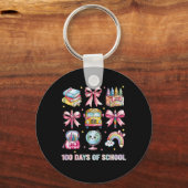 Coquette Bow Leerkracht 100 dagen School 8 Sleutelhanger (Voorkant)