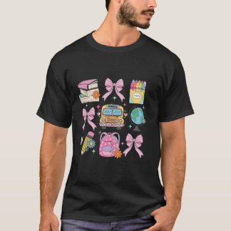 Coquette Bow Leerkracht Happy First Day Back T-shirt