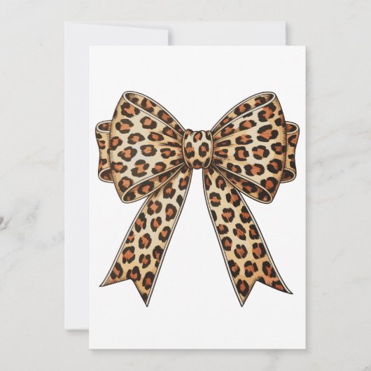 Coquette Bow Leopard Cheetah Sublimation Kaart (Voorkant)