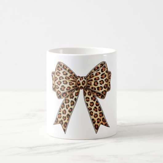 Coquette Bow Leopard Cheetah Sublimation Koffiemok (Center)