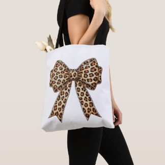 Coquette Bow Leopard Cheetah Sublimation Tote Bag