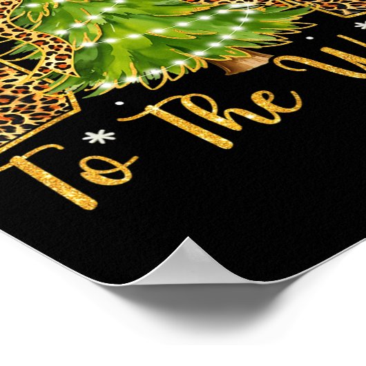 Coquette Bow Leopard Christmas Joy To The World Xm Poster (Hoek)