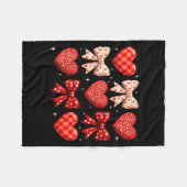 Coquette Bow Leopard Hearts Valentine Women Girl G Fleece Deken (Voorkant (Horizontaal))