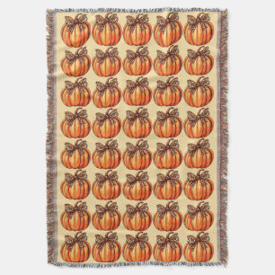 Coquette Bow Leopard Pompoen Thanksgiving Rustiek Deken