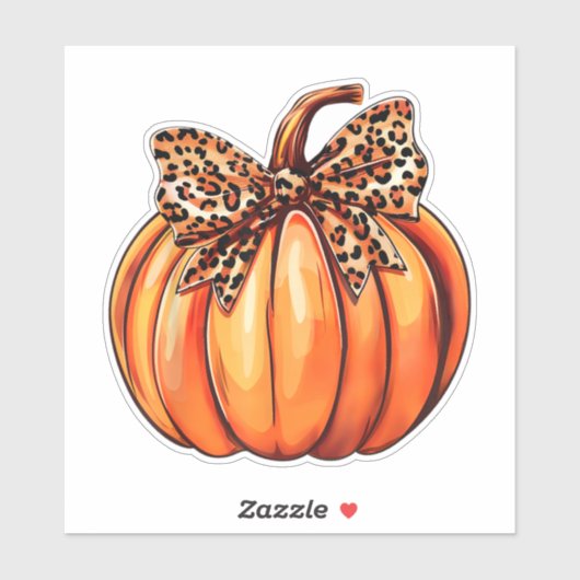 Coquette Bow Leopard Pompoen Thanksgiving Rustiek Sticker (Vel)