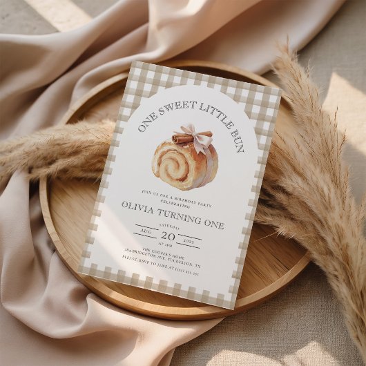 Coquette Bow Little Bun 1e verjaardag Kaart