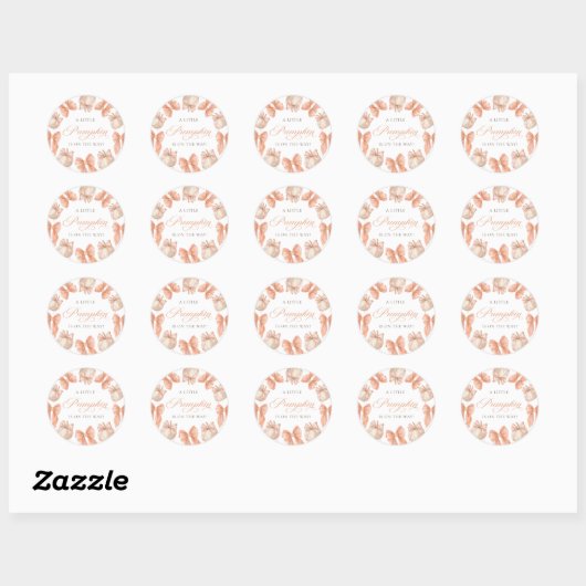 Coquette Bow Little Pumpkin Baby shower Sticker (Vel)