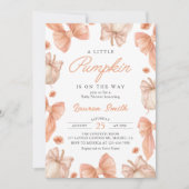 Coquette Bow Little Pumpkin op de Weg Baby shower Kaart (Voorkant)