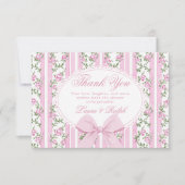 Coquette Bow Love Shack Baby Shower Bedankkaart (Voorkant)