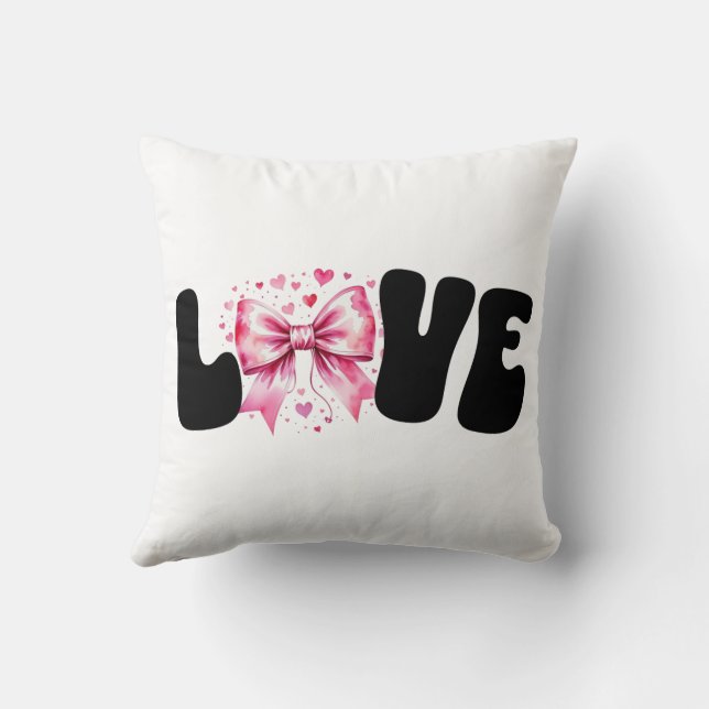 Coquette Bow Love Word Kussen (Achterkant)