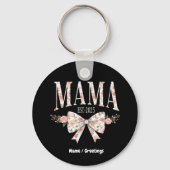 Coquette Bow Mama Est 2025 Happy Moederdag Sleutelhanger (Voorkant)