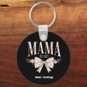 Coquette Bow Mama Est 2025 Happy Moederdag Sleutelhanger (Voorkant)