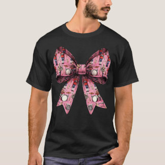 Coquette Bow Marching Band Muzikant Patroon Meisje T-shirt