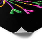 Coquette Bow Mardi Gras Festival Fleur de Lis Carn Poster (Hoek)