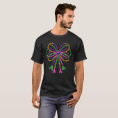 Coquette Bow Mardi Gras Festival Fleur de Lis Carn T-shirt (Voorkant volledig)