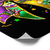 Coquette Bow Mardi Gras New Orleans Fleur De Lis F Poster (Hoek)