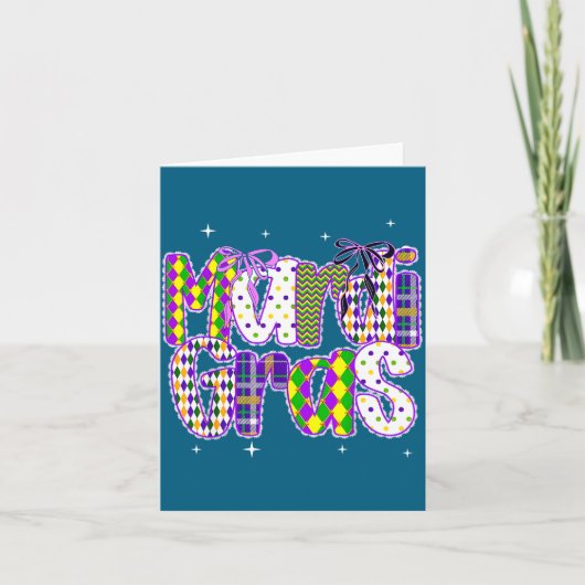 Coquette Bow Mardi Gras New Orleans Louisiana Dalm Kaart (Voorkant)