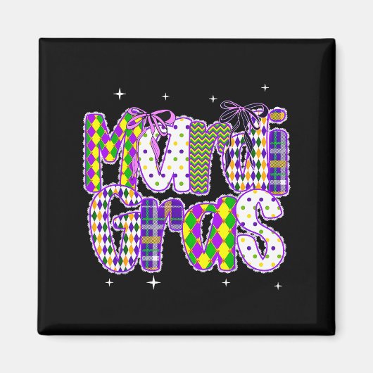 Coquette Bow Mardi Gras New Orleans Louisiana Dalm Magneet (Voorkant)