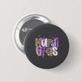 Coquette Bow Mardi Gras New Orleans Louisiana Dalm Ronde Button 5,7 Cm (Voorkant /achterkant)