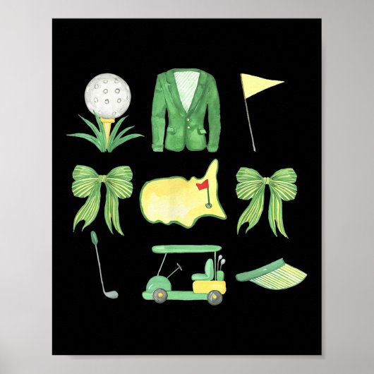 Coquette Bow Masters golftoernooi Graphic voor W Poster (Voorkant)