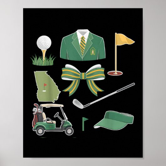 Coquette Bow Masters golftoernooi Graphic voor W Poster (Voorkant)