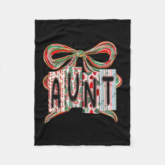 Coquette Bow Merry Christmas Aunt Grandma Xmas Paj Fleece Deken (Voorkant)