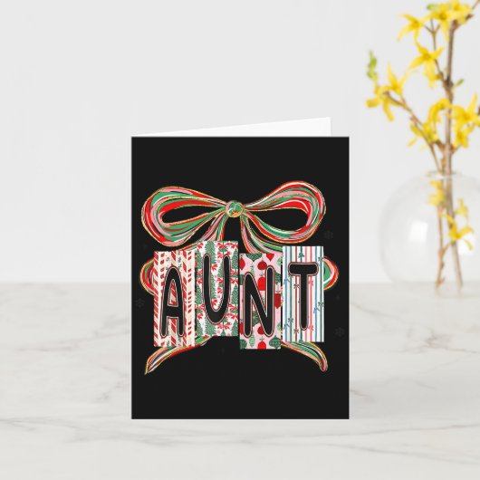 Coquette Bow Merry Christmas Aunt Grandma Xmas Paj Kaart (Gele Bloem)